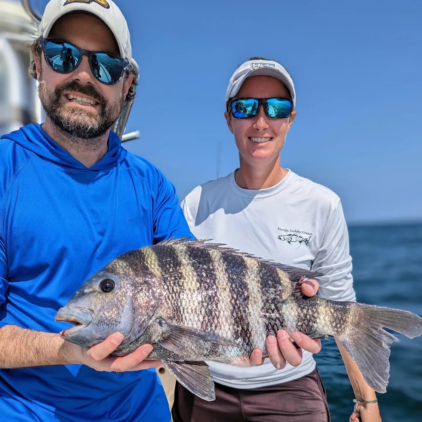Girl Fishing SW Florida catches Redfish, Sheepshead and Black Drum